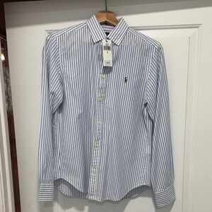 Polo Ralph Lauren White and Blue Striped Shirt with TAGS. Never worn.